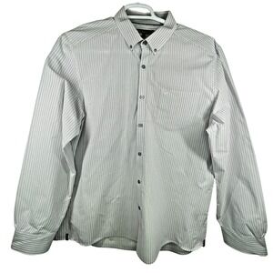 KENNETH COLE New‎ York Mens Long Sleeve Dress Shirt White Striped Size X Large